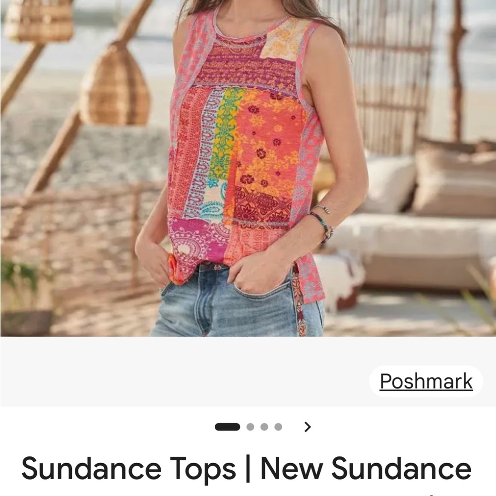 Sundance Women's Colorful Patchwork Tank Top NWOT never worn or washed.